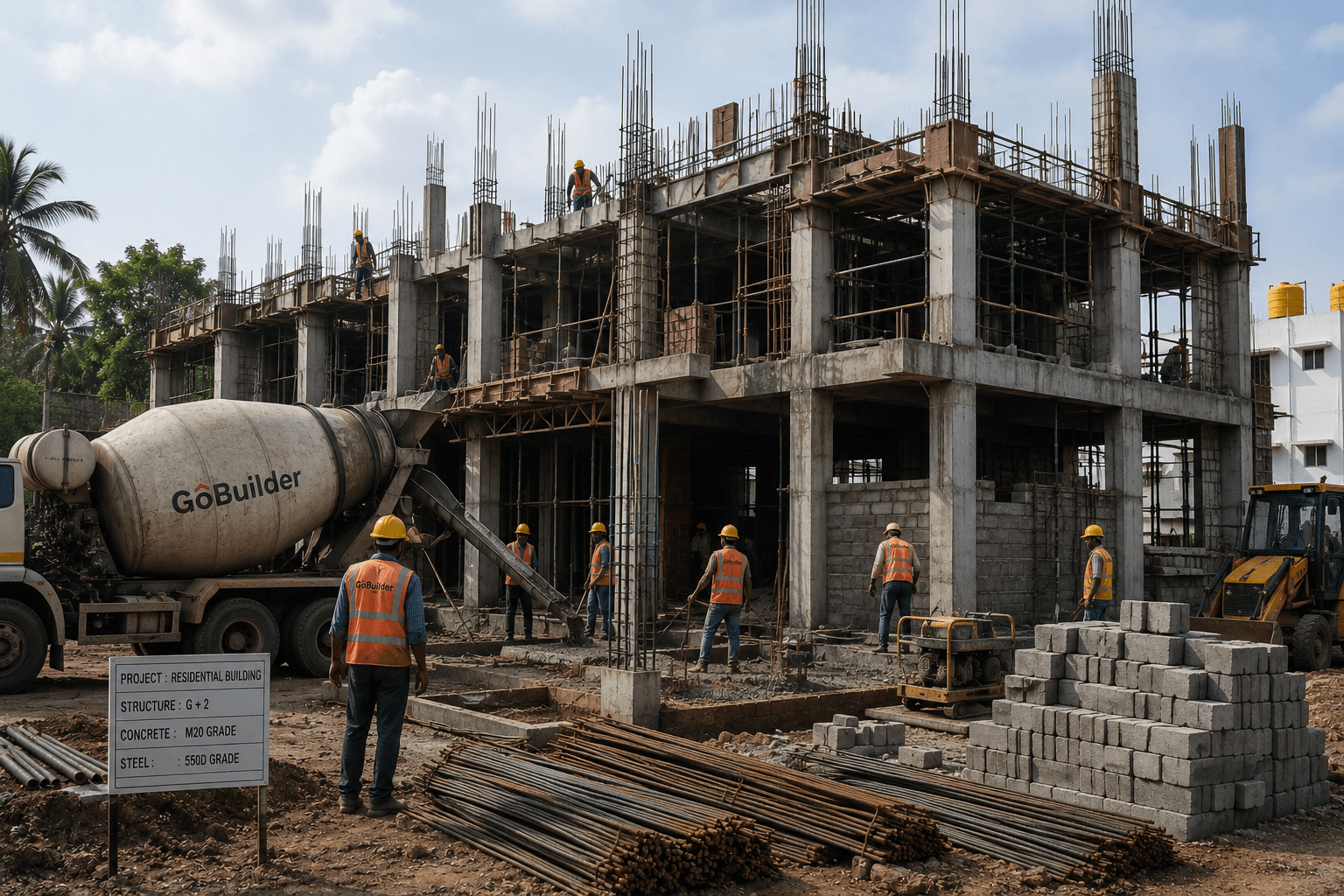 Villa construction stage 2: Ground Floor Structure