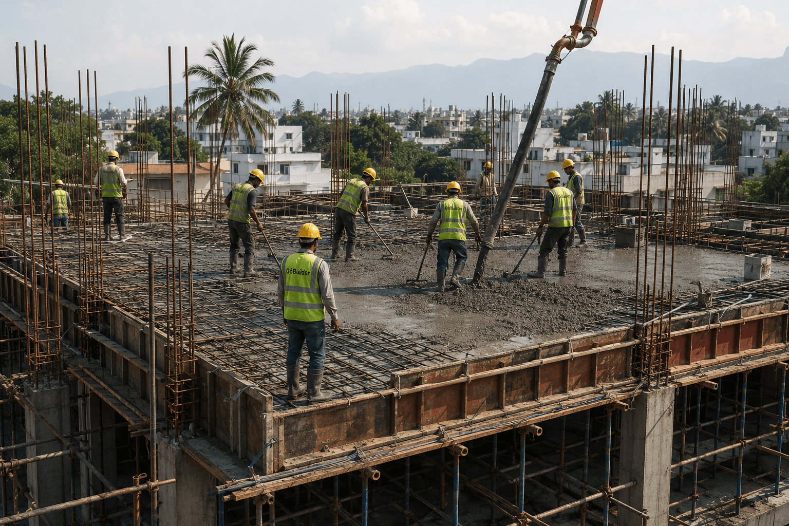 Villa construction stage 3: First Floor & Roof Slab
